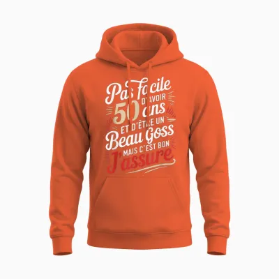 50th Birthday Man Funny Gift Idea Funny Unisex Hoodie - Orange