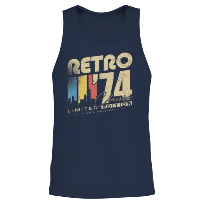 Retro 1974 Classic Jahrgang Geburtstag Geschenk Unisex Tank Top - Navy