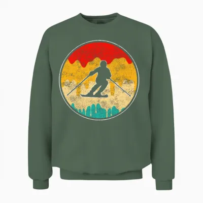 Ski Retro Unisex Sweatshirt - Military Green