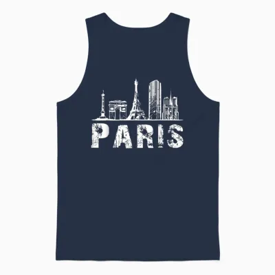 Paris France - National Day - Souvenirs De Paris T-Shirt, Black, S Unisex Tank Top - Navy