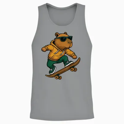 Skateboard Capybara Reiten Skateboard Skater Grafik Unisex Tank Top - Sport Grey