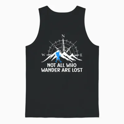 Hiker Funny Wanderlust Mountaineer Hiking Unisex Tank Top - Black