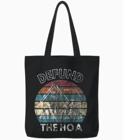 Retro Defund the Hoa Tote Bags - Black