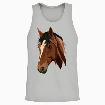 Horse Head Unisex Tank Top - Ash