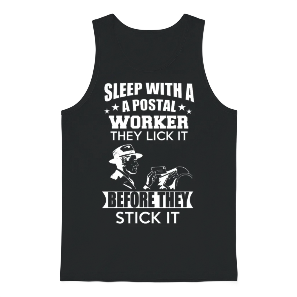 Postal Worker - They Lick It Before They Stick It Unisex Tank Top - Black