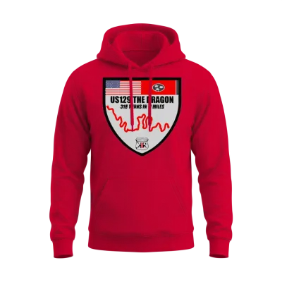 Us129 the Dragon Tail of Deals Gap Shield 2sided Unisex Hoodie - Red