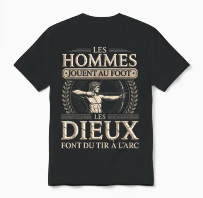 Les Hommes Jouent Au Foot Les Dieux Font Du Tir a L Arc Unisex T-Shirt - Black