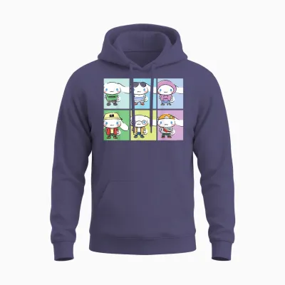 Cinnamoroll Collection Streetwear Squares Unisex Hoodie - Heather Sport Dark Navy