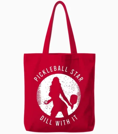 Funny Pickleball Saying for a Lover of Pickleball Tote Bags - Red