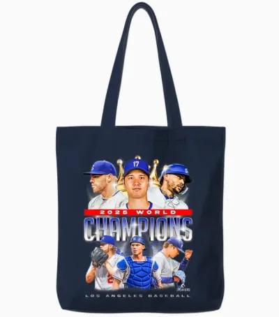2025 World Champions | Los Angeles La Series Finals Merch Tote Bags - Navy