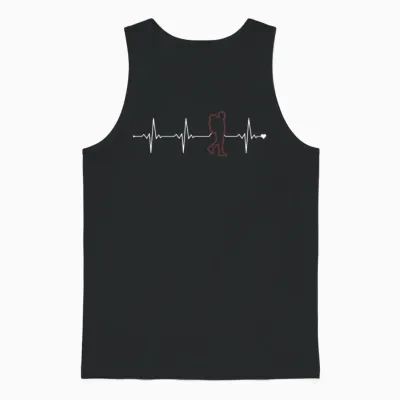 Hiking Heartbeat Wander Backpacking Outdoor Hiker Unisex Tank Top - Black