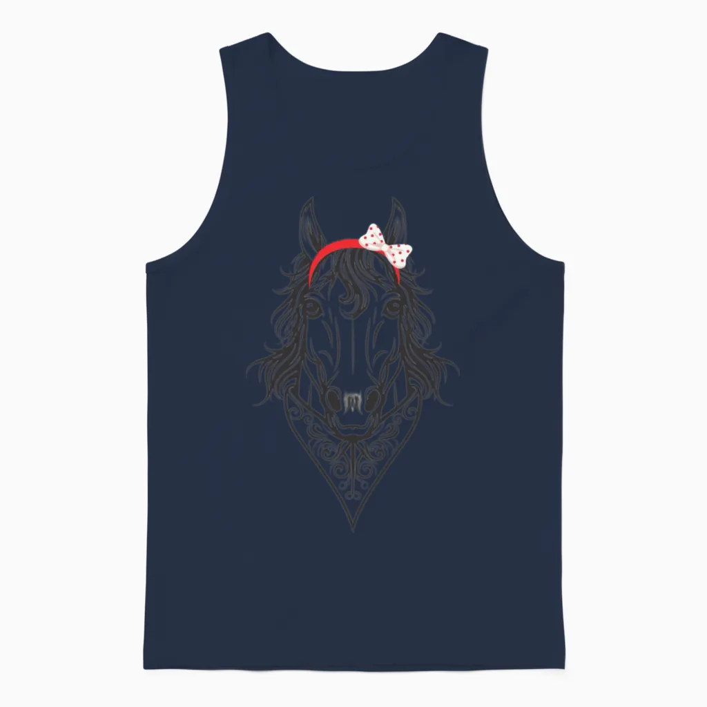 Horse Bandana T Shirt for Horse Lover Unisex Tank Top in Navy