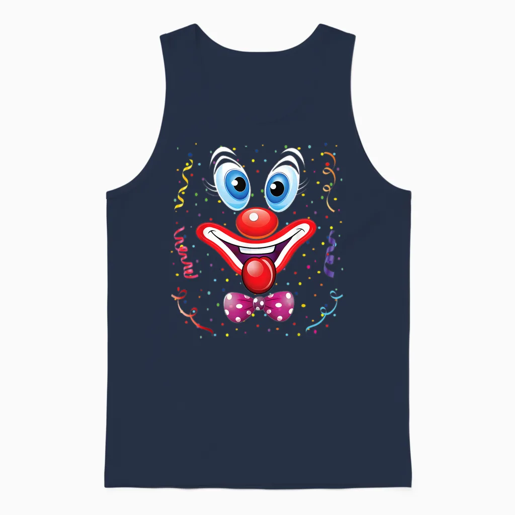 Clown Carnival Costume T-Shirt Carnival Clown Costume Unisex Tank Top in Navy