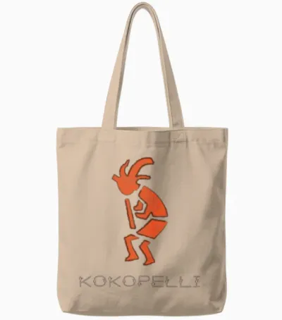 Kokopelli - Hopi Flute Player Tote Bags - Natural