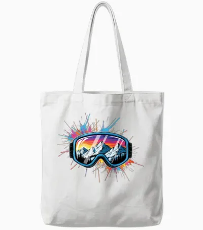 Ski Goggles Apres Ski Party Crew Snow Skiing Ski Tote Bags - White