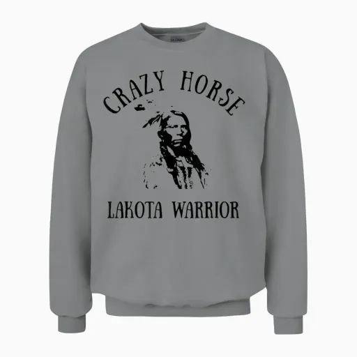Crazy Horse Lakota Warrior Indianer Indianer Indianer Unisex Sweatshirt - Sport Grey