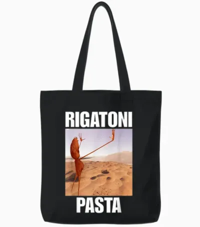 Marcus the Worm Rigatoni Pasta Tote Bags - Black
