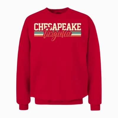 Chesapeake Virginia Retro Unisex Sweatshirt - Red