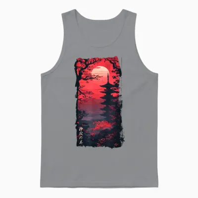 Japan Retro 80er 90er in Grunge Cherry Blossom Vaporwave Unisex Tank Top - Sport Grey