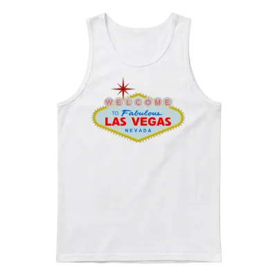 Las Vegas Unisex Tank Top - White