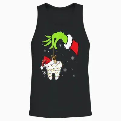 Christmas To-Oth Dentist Dental Assistant Teeth Pajamas Xmas Unisex Tank Top - Black