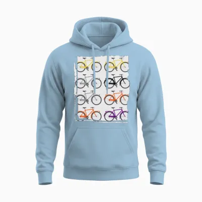 Vintage Retro Bicycles Unisex Hoodie - Light Blue