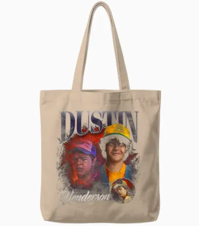 Stranger Things Dustin Homage Tote Bags - Natural