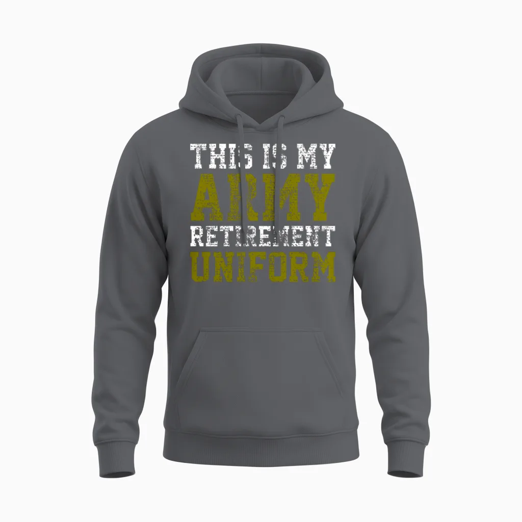 Army Veterans Retirement Uniform Unisex Hoodie in Charcoal