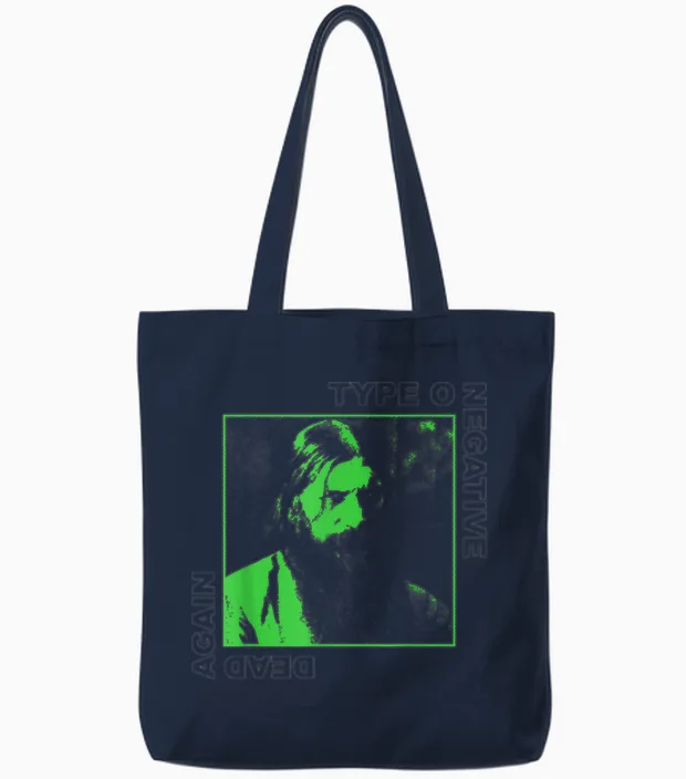 Type O Negative Dead Again Cover Tote Bags in Navy