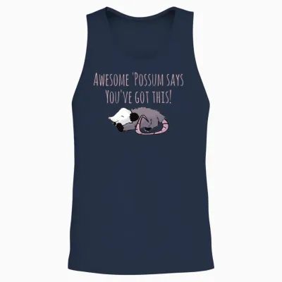 Cute Possum Design for Shirts, Stickers Awesome Unisex Tank Top - Navy