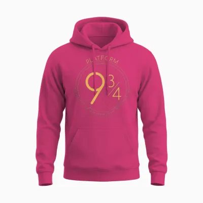 Harry Potter Platform 9 & 3/4 Train Station Line Art Logo Unisex Hoodie - Heliconia