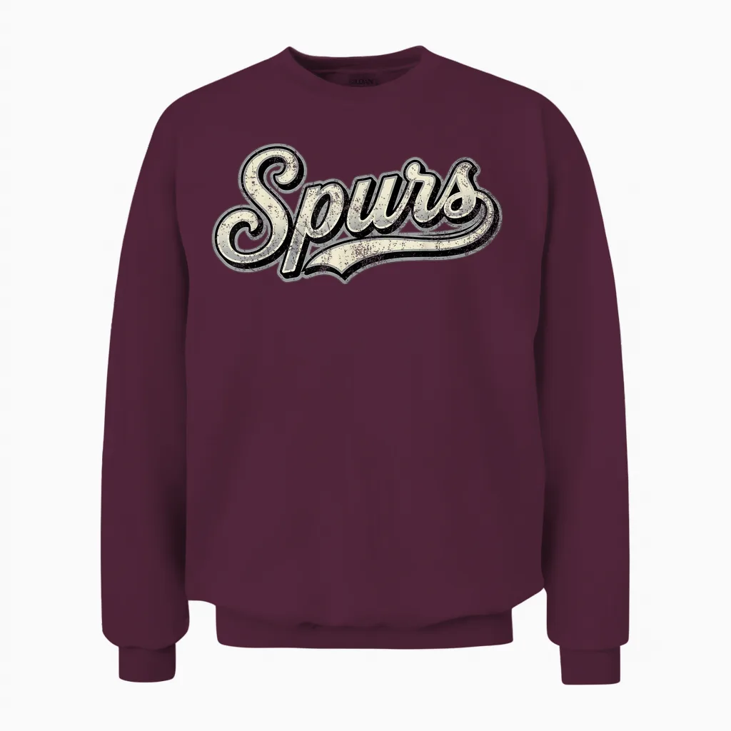 Spurs Vintage Design Men Women Unisex Sweatshirt in Maroon