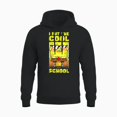 Mademark X Spongebob Squarepants - Spongebob Back to School I Put the Cool in School Boys Gift Unisex Hoodie - Black