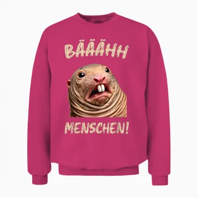 Funny T-Shirt with German Text "ich Hasse Menschen" [german Language], Black Unisex Sweatshirt - Heliconia