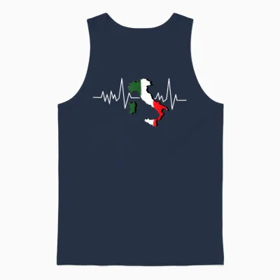 Italie Carte De Drapeau Italien Rythme Unisex Tank Top - Navy