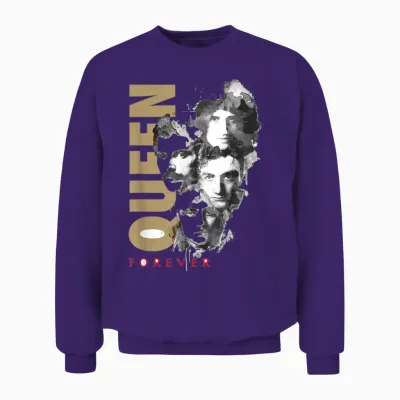 Queen Official Faces Ink Forever T-Shirt, White Unisex Sweatshirt - Purple