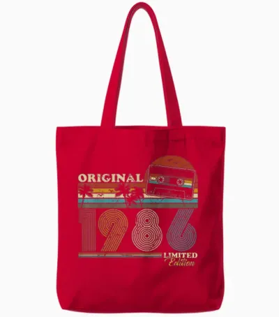 1986 Vintage Geburtstag Retro Vintage Männer Frauen Geschenk Tote Bags - Red