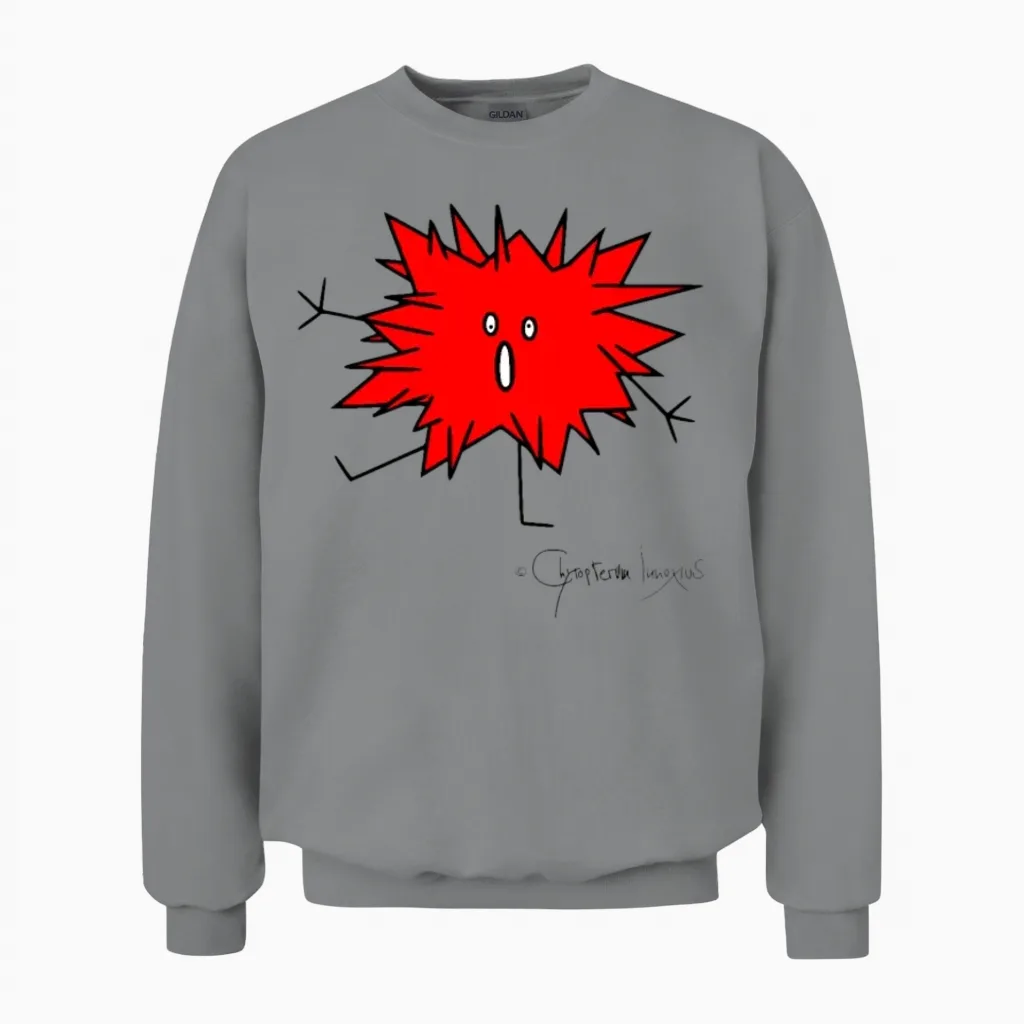 Woolly Beastie Spiky Β© Chyropterum Innoxius Unisex Sweatshirt in Sport Grey