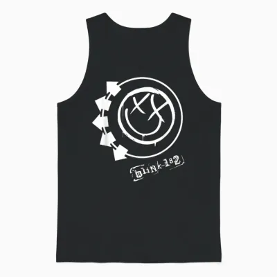 Blink 182 Smile Rock Music Band by Rock Off Unisex Tank Top - Black
