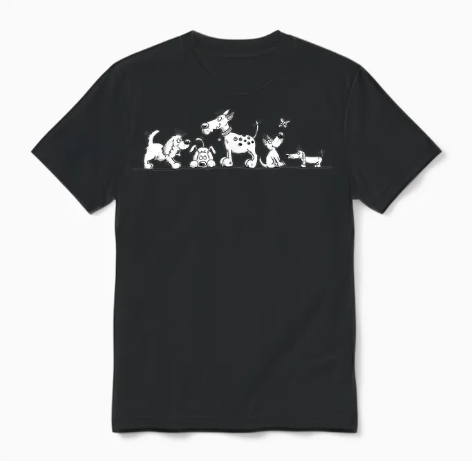 Lustiges Hunde Motiv Mit Cartoon Hunden Für Hundeliebhaber Unisex T-Shirt in Black