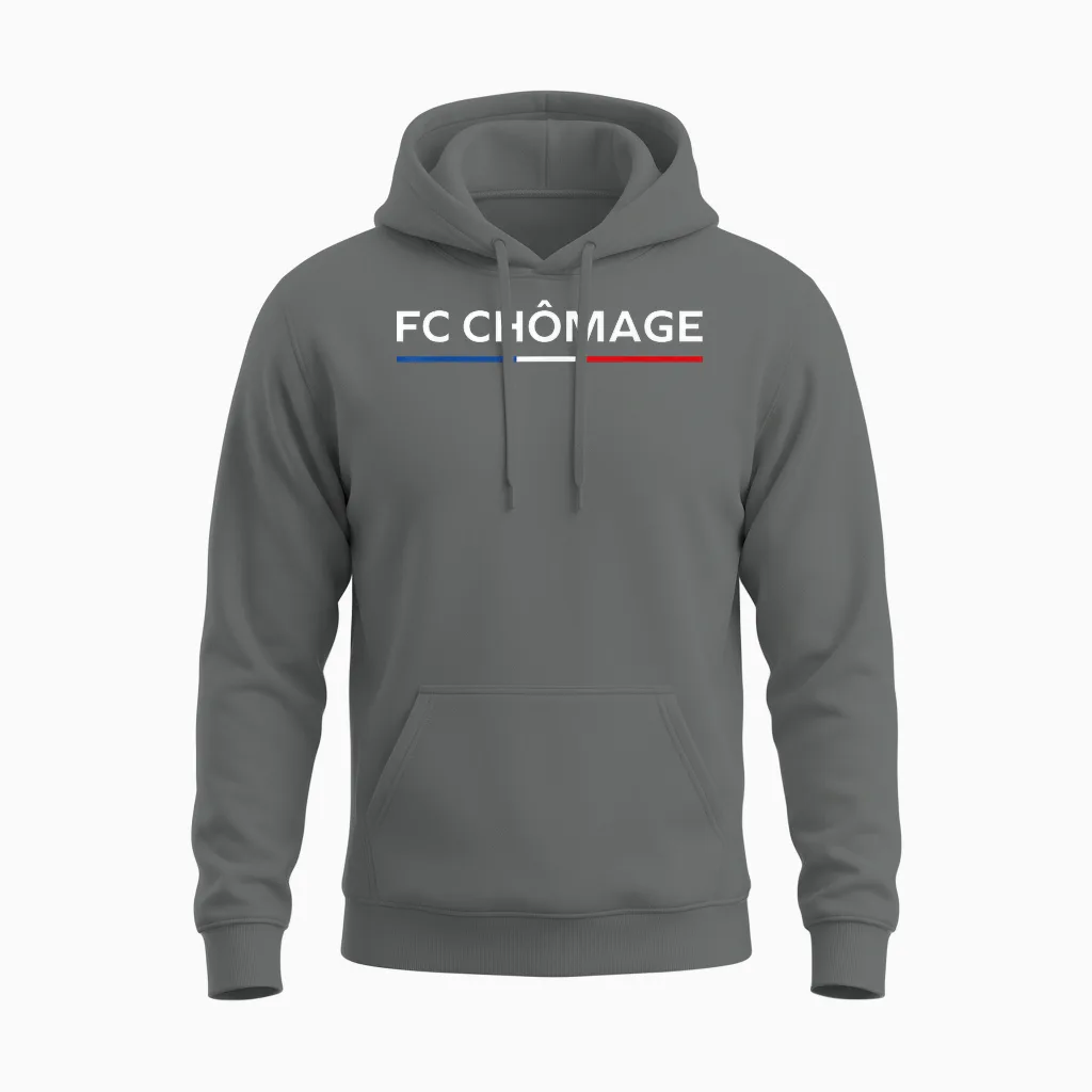 Funny Unemployed Fc Unemployment Unisex Hoodie in Graphite Heather