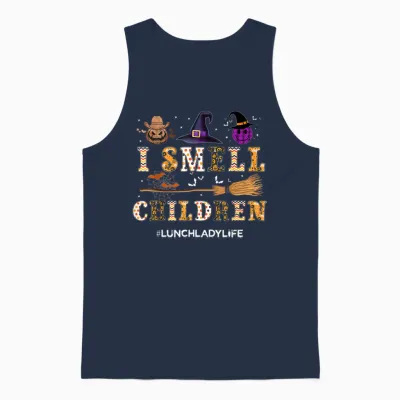 I Smell Children Lunch Lady Life Halloween for Lunch Lady Unisex Tank Top - Navy