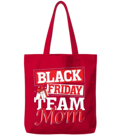 Black Friday Team Mom Tote Bags - Red
