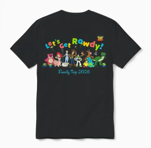 Disney and Pixar's Toy Story Rowdy Family Trip 2026 Vacation Unisex T-Shirt - Black