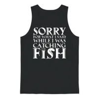 Funny Fishing Unisex Tank Top - Black – 1