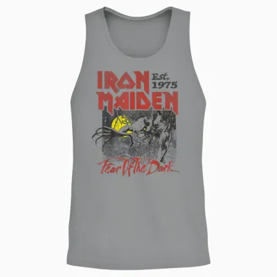Iron Maiden - Fear of the Dark Lemon Unisex Tank Top - Sport Grey