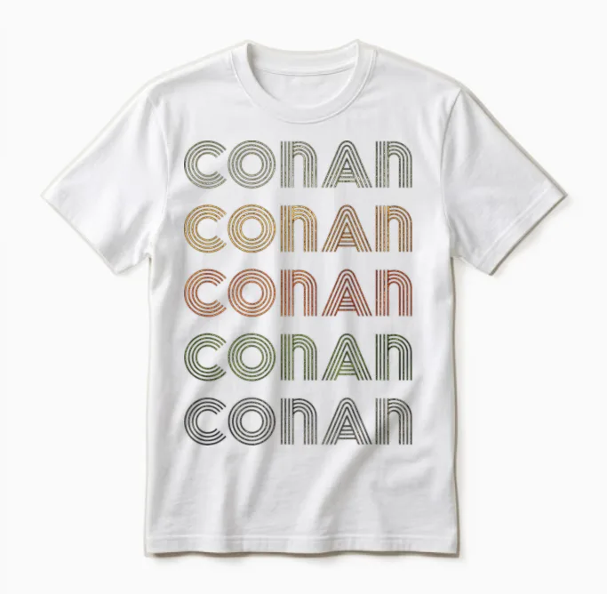 Love Heart Conan Tee Grunge Vintage Style Black Conan Unisex T-Shirt in White