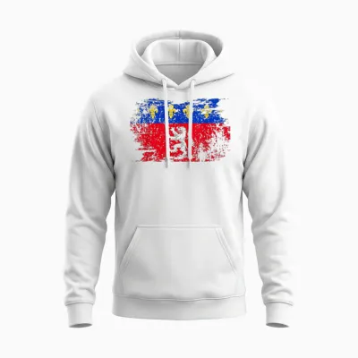 Vintage Lyon Flag Lyon Gift Idea Lyon France Unisex Hoodie - White