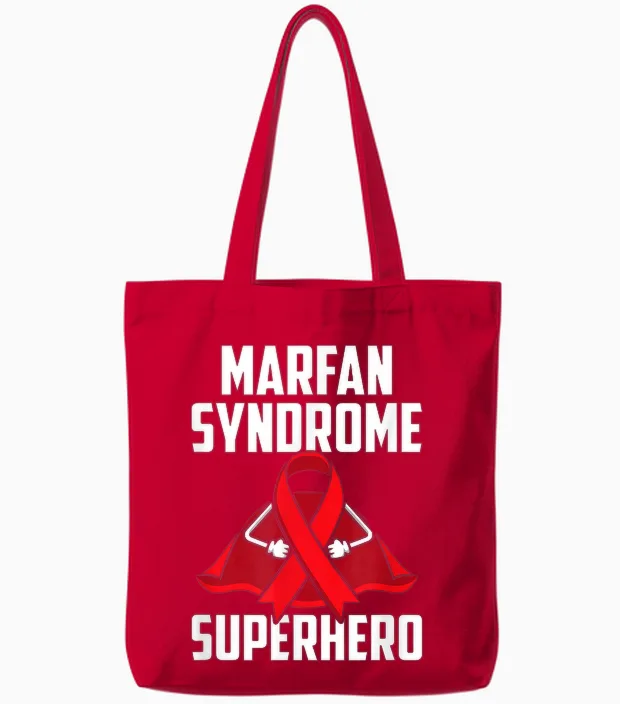 Super-Héros Du Syndrome De Marfan, Survivant, Guerrier Et Combattant Tote Bags in Red