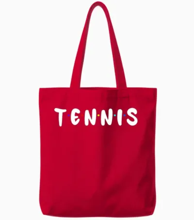 Funny Tennis Tennis Player Tote Bags - Red